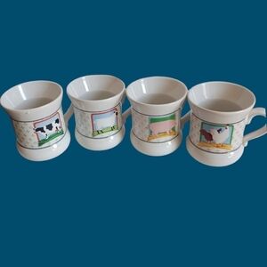 Vandor country vtg coffee mugs lot of 4 10floz